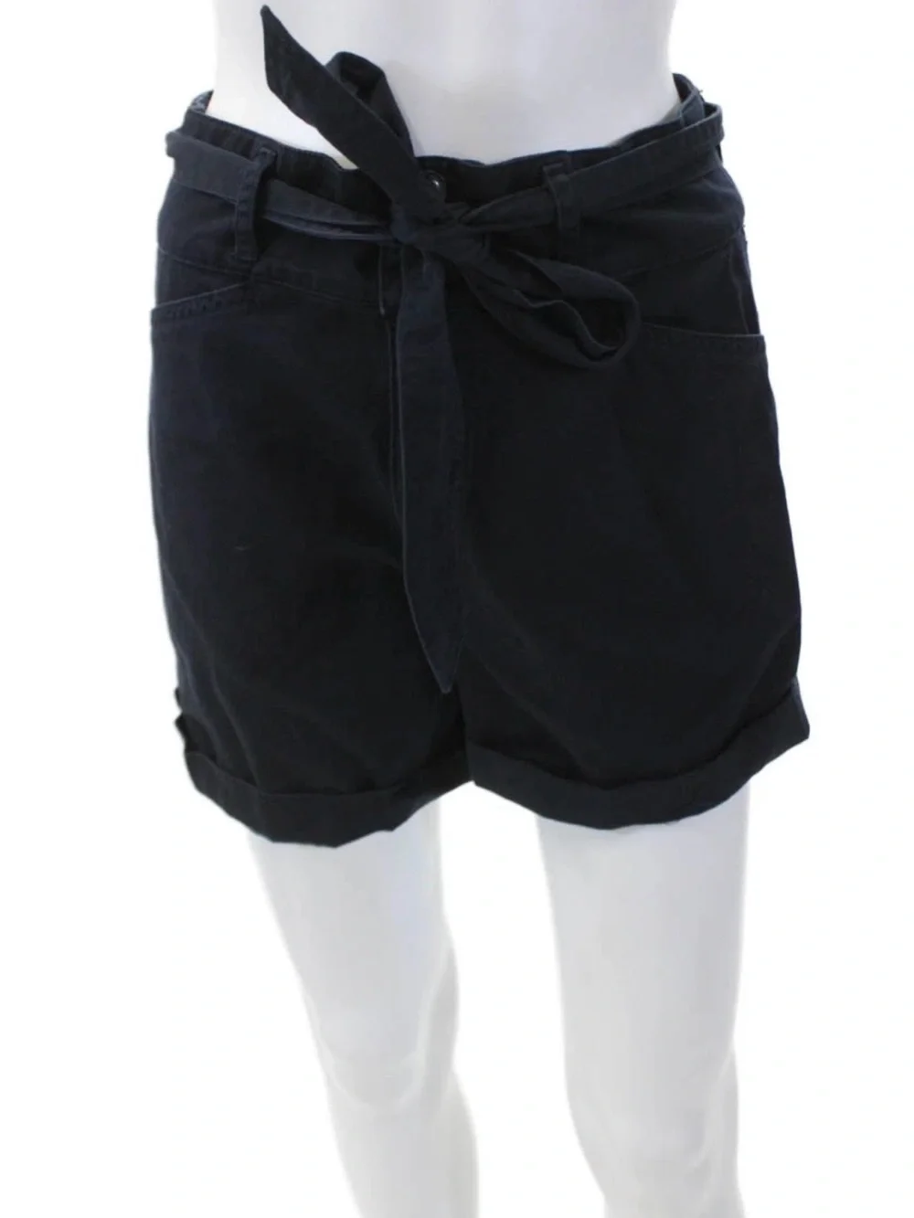 XiRENA Tyler Shorts in Navy High-Waist Tie Belt
